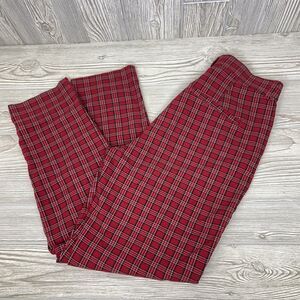 Hollister Ultra High-Rise Red Plaid Pants Juniors Size Medium Stretch